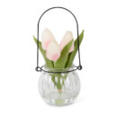Pink Tulip Arrangement in Glass Vase