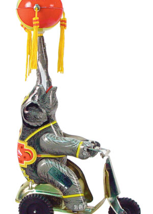 Circus Elephant on Scooter Tin Toy Reproduction