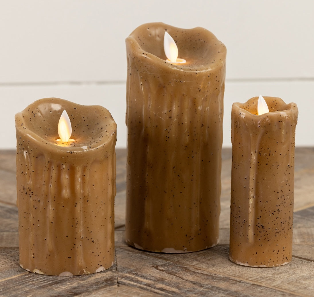 Farmhouse Candle with Flickering Flame, Wheat
