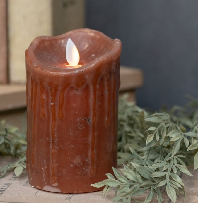 Farmhouse Candle with Flickering Flame, Ginger Brown - Image 4