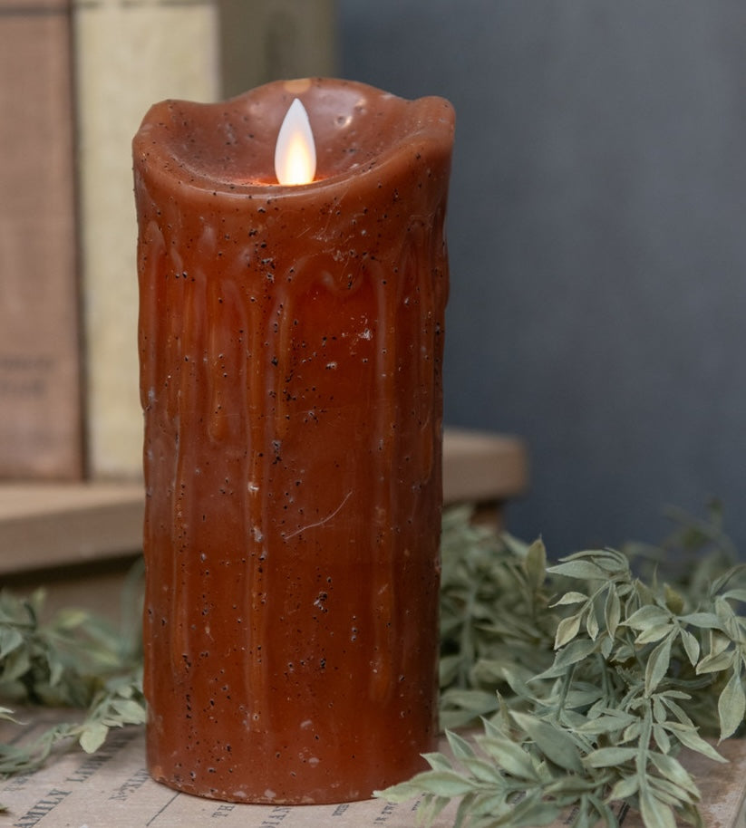 Farmhouse Candle with Flickering Flame, Ginger Brown - Image 2