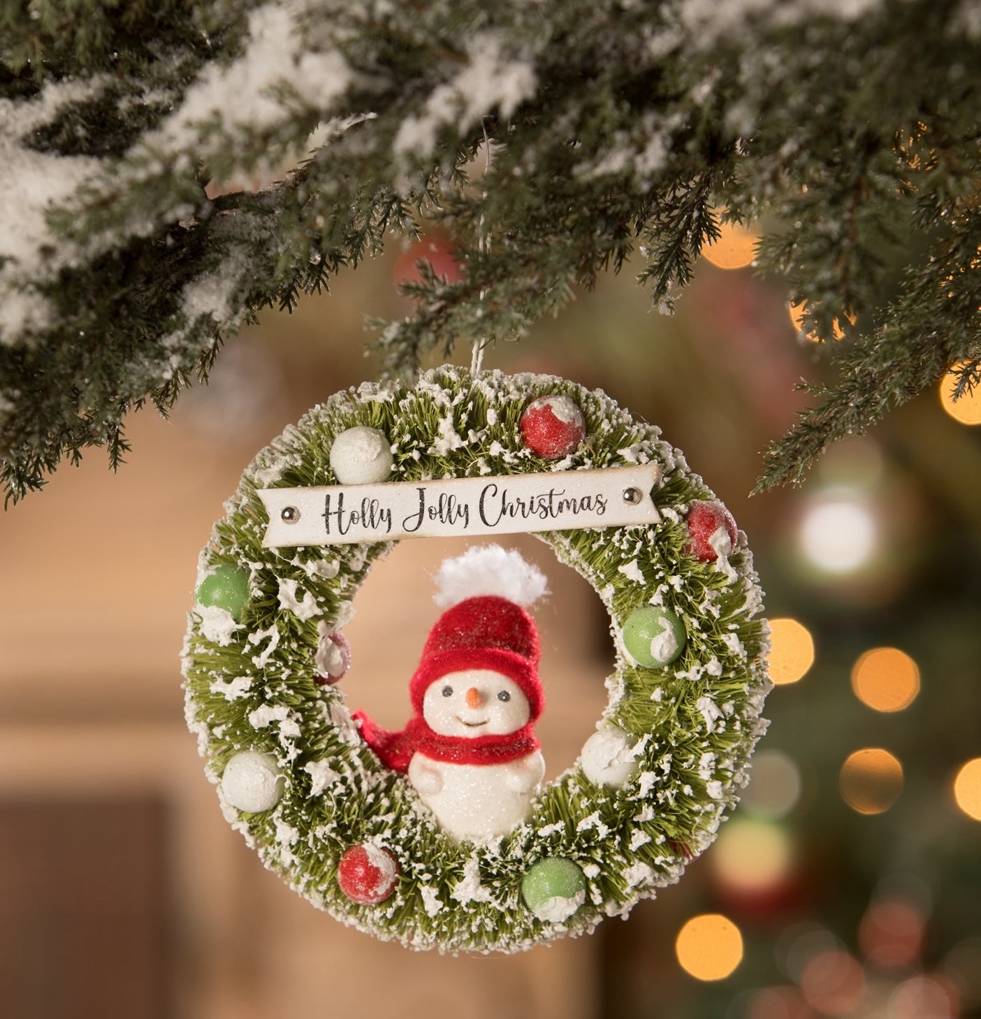 Holly Jolly Snowman Wreath