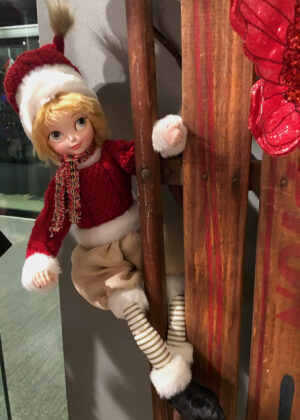 Aspen Snow Elf Girl, Red Knit Sweater
