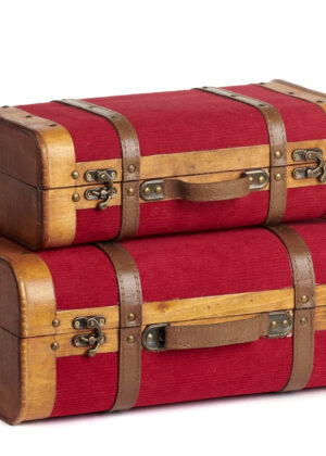 Steamer Trunk Boxes, Red