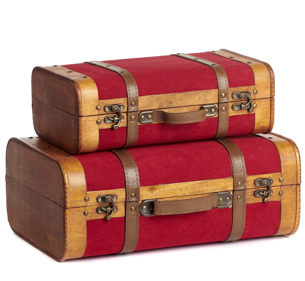 Steamer Trunk Boxes, Red